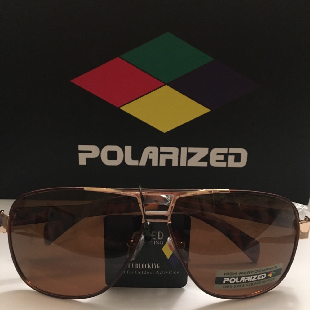 POLARIZED Unisex Brown Lens Aviators - Picture 5 of 9